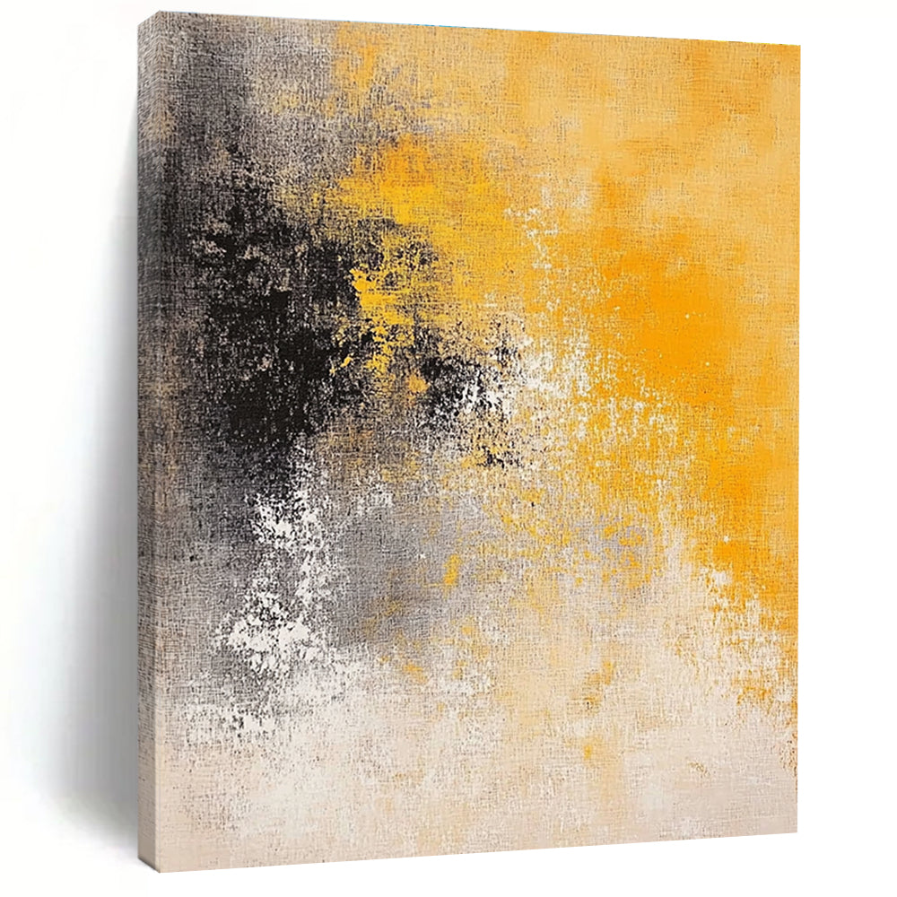 Yellow and Gray Abstract Painting with Subtle Gradients GER431