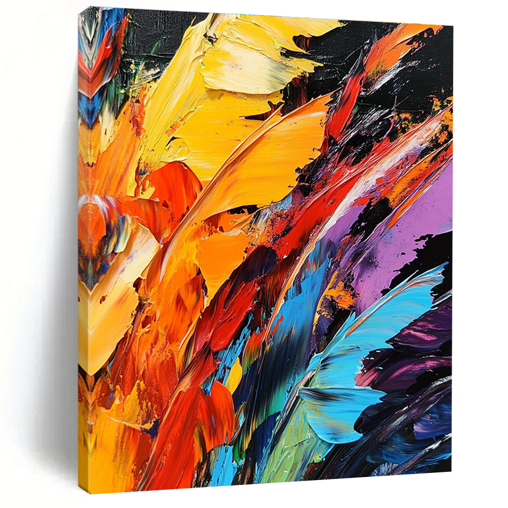 Colorful Textured Abstract Painting with Rich Layers GER599