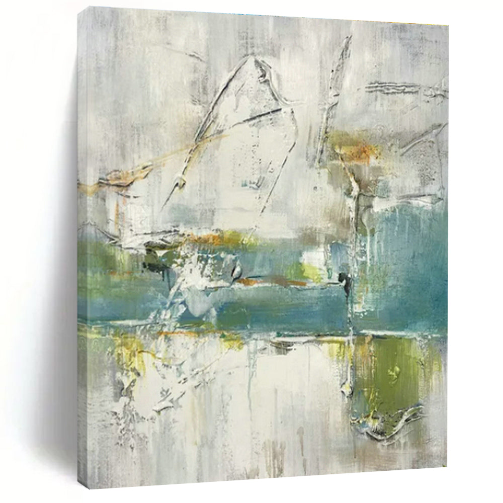 Original Hand-Painted Abstract Canvas for Cottage Living Room Wall Sconce Niche & Bedroom Alarm Clock Shelf Wall DLZ1780