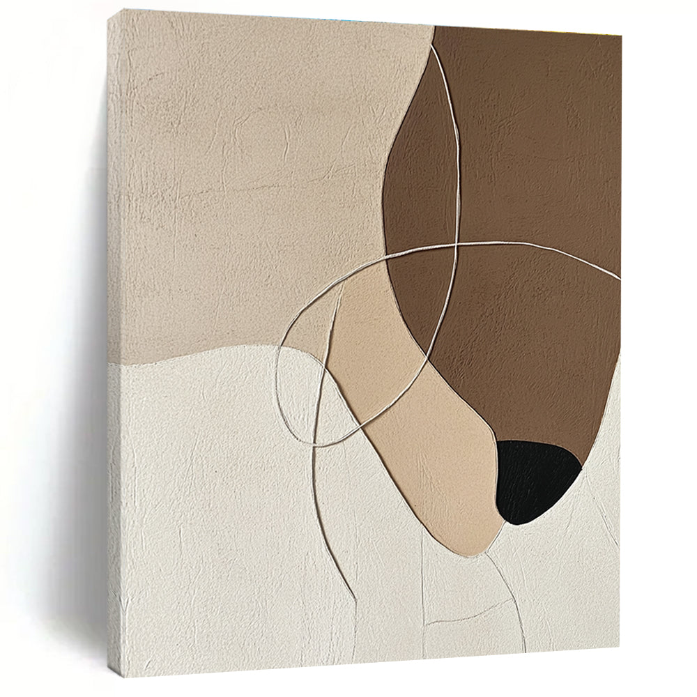 Neutral Tones Abstract Painting with Intricate Lines GER149