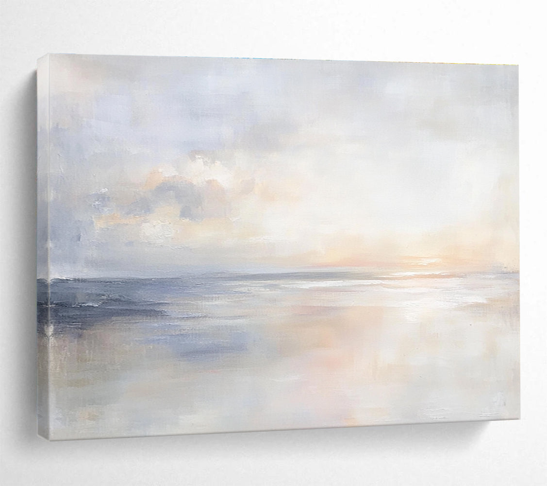 Serene Sea Abstract Painting with Soft Color Blends DYP147