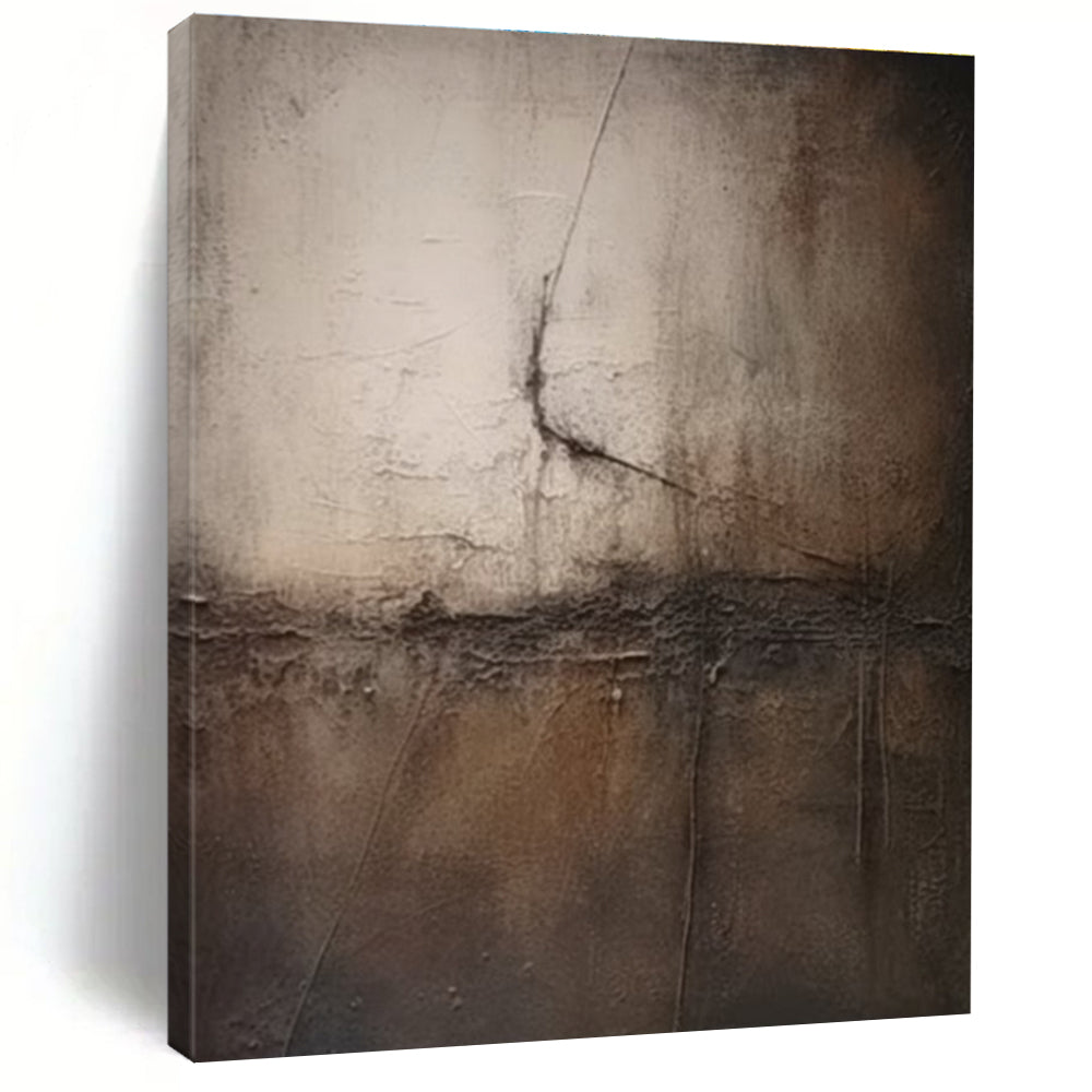 Brown and Gray Cracked - texture Abstract Painting ADGE357