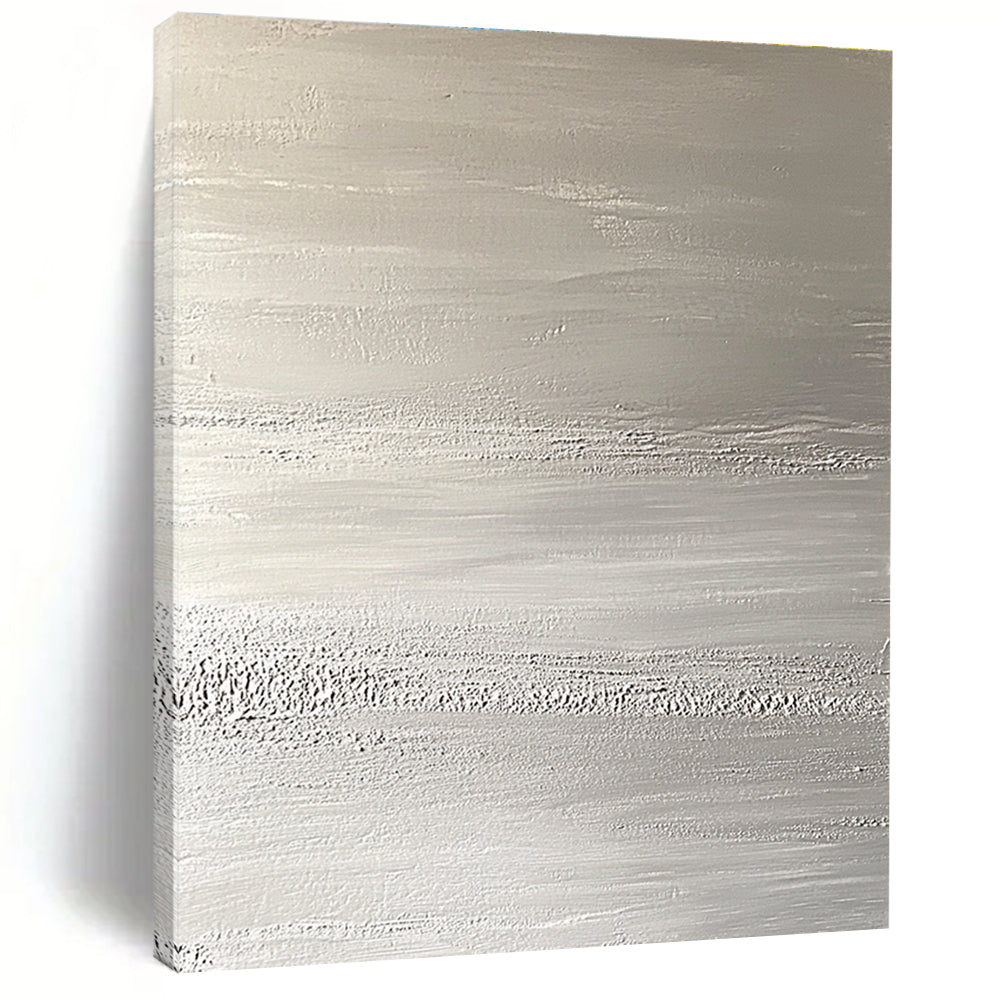 Silver Textured Abstract Painting with Subtle Patterns GER117