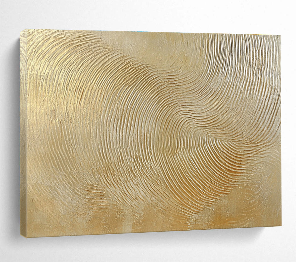Golden Textured Wave Pattern Abstract Painting DYP150