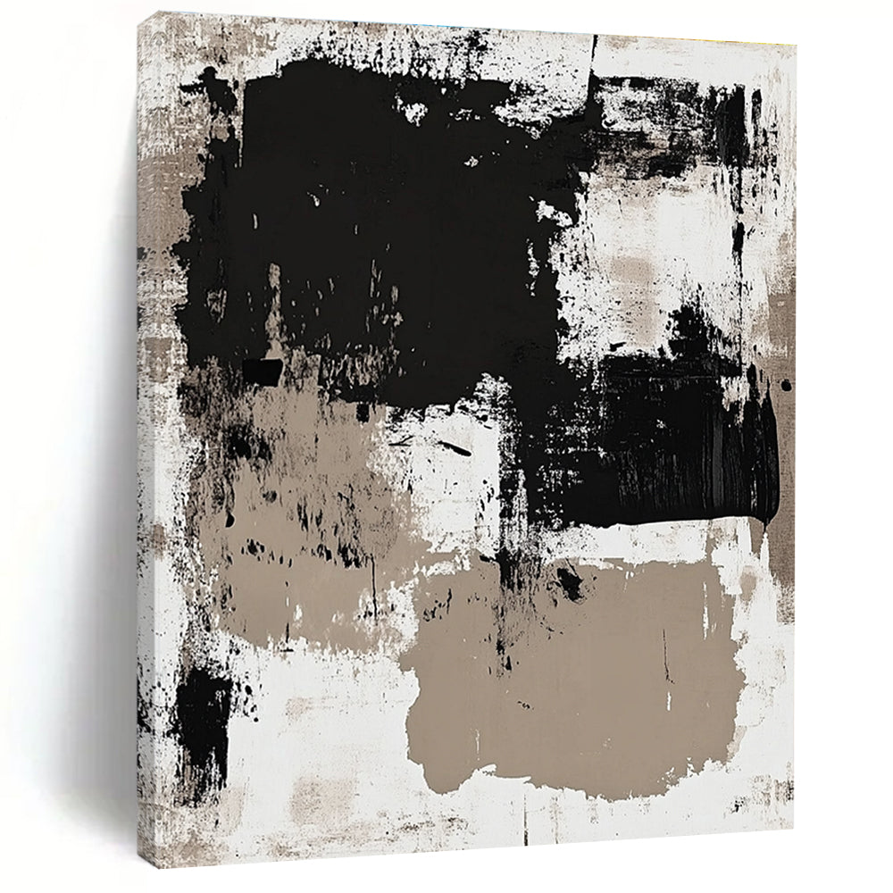 Monochromatic Abstract with Black, White, and Beige GER315