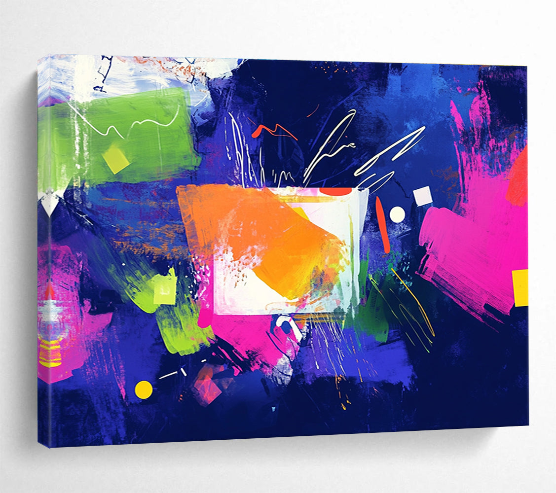 Colorful Abstract - Vibrant Shapes Collage Painting DYP052