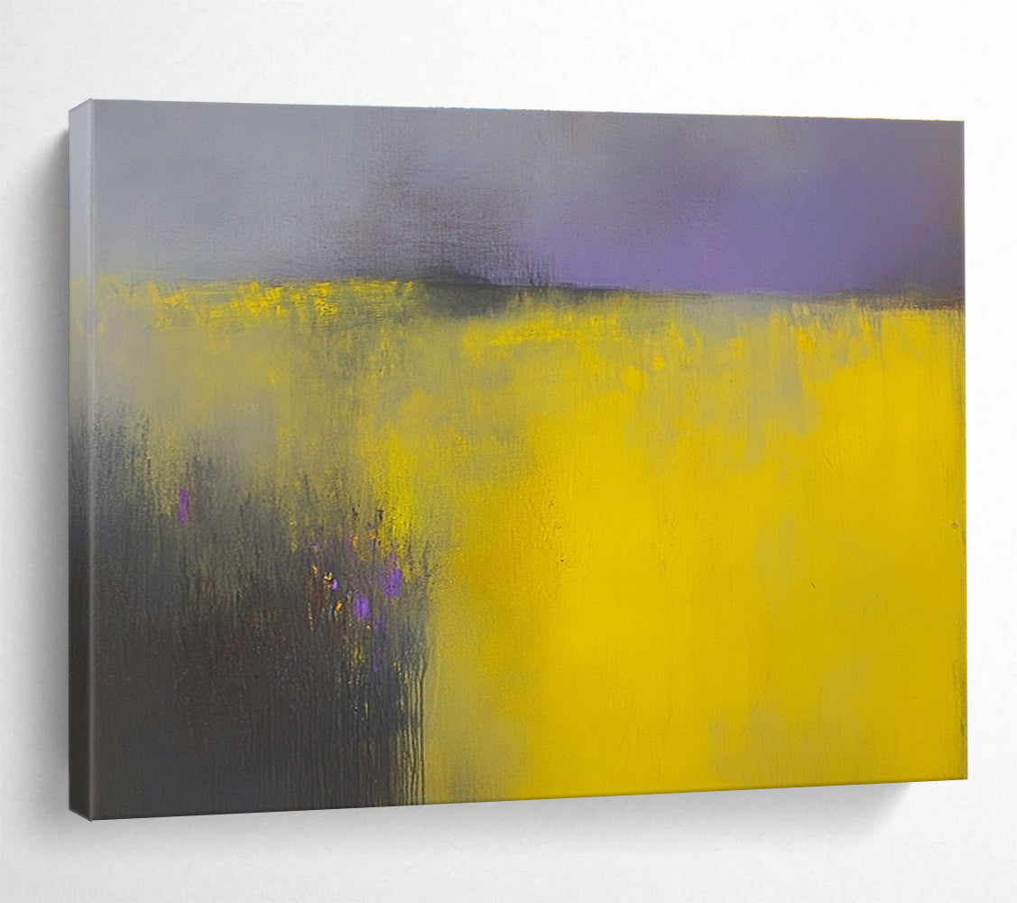 Yellow and Purple - Dreamy Field Abstract Painting DYP066