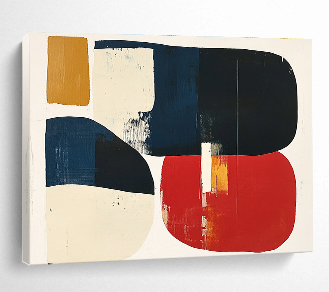 Color - Blocked Rounded Shapes Abstract Painting DYP082