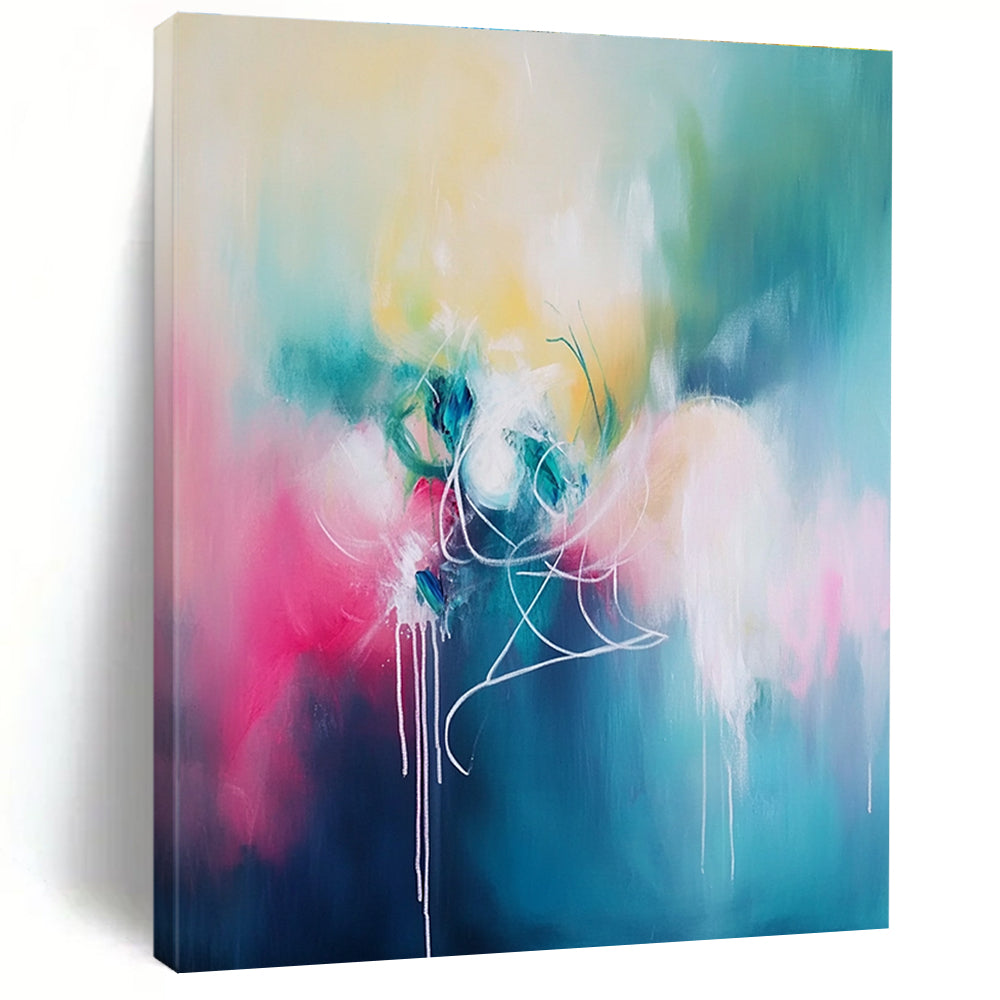 Colorful Abstract Swirl Painting with Fluid Lines GER815