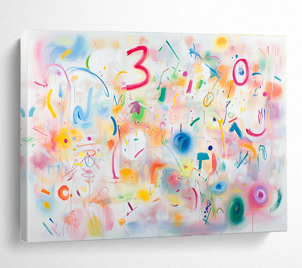 Colorful Playful - Symbol and Shape Abstract Painting DYP067
