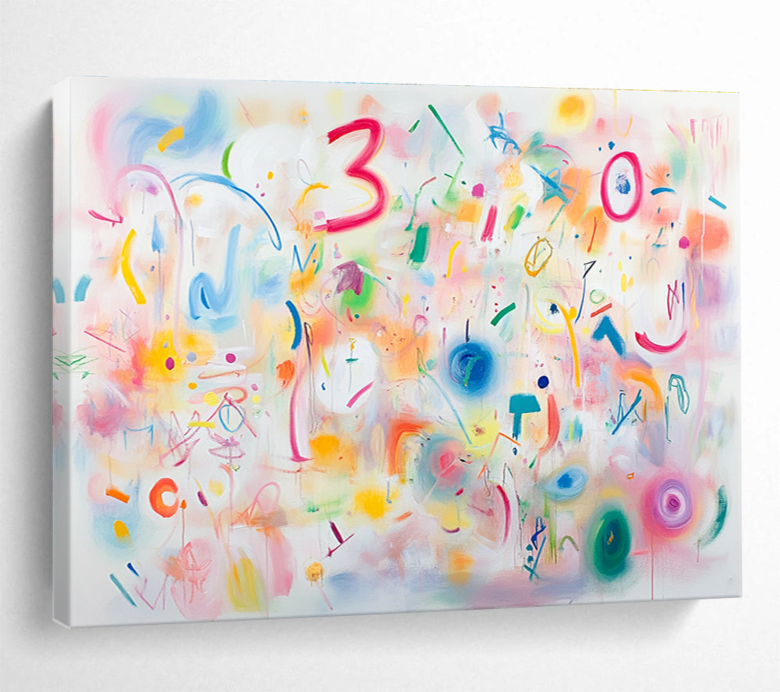 Colorful Playful - Symbol and Shape Abstract Painting DYP067