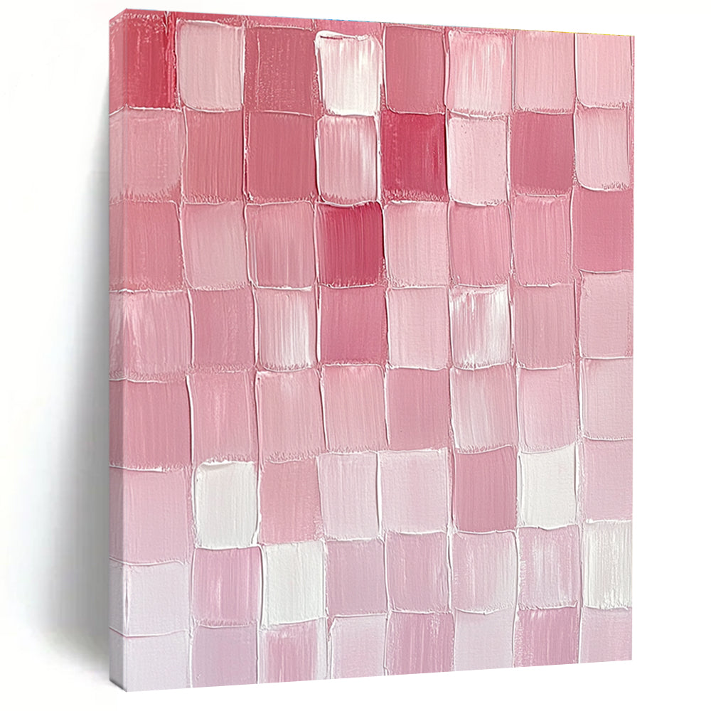 Pink Grid Pattern Abstract Painting GER865