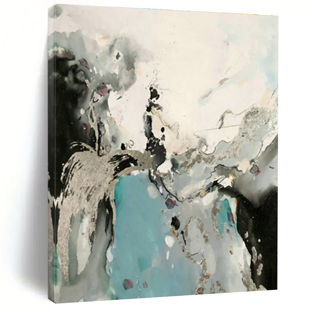 Grand - Scale Custom Hand - Painted Abstracts for Entryway & Bedroom DLZ0555