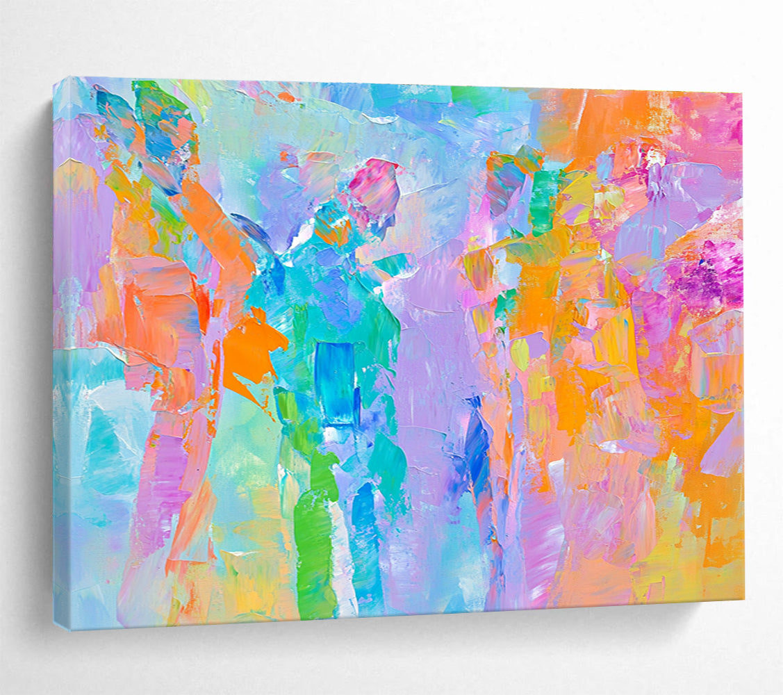 Colorful Patchwork Abstract Painting with Bright and Diverse Hues DYP344