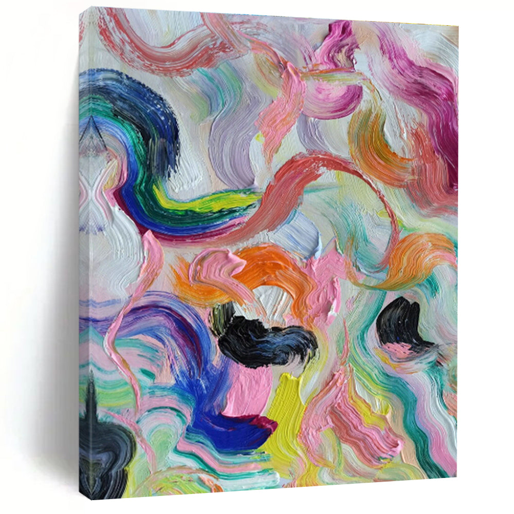 Oversized Hand - Painted Abstract Canvases for Living Room Media Walls and Cottage Dining Porches DLZ0780