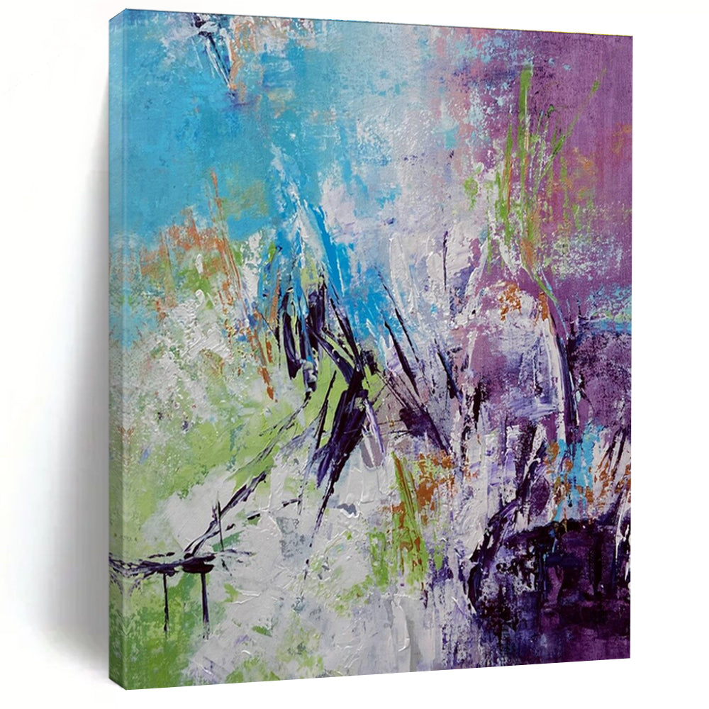 Colorful Eclectic Abstract Painting with Diverse Hues ADGE472