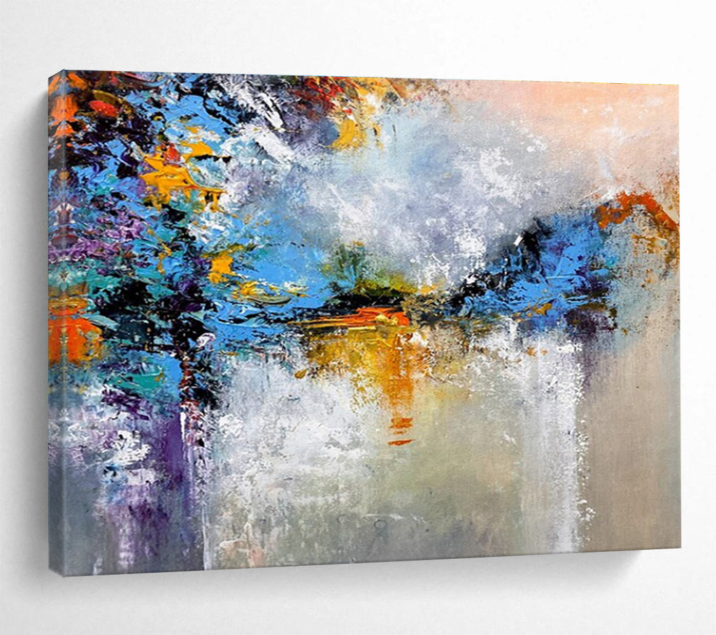 Colorful Reflection Abstract Painting with Vibrant - Mirror - Like Effects THY376