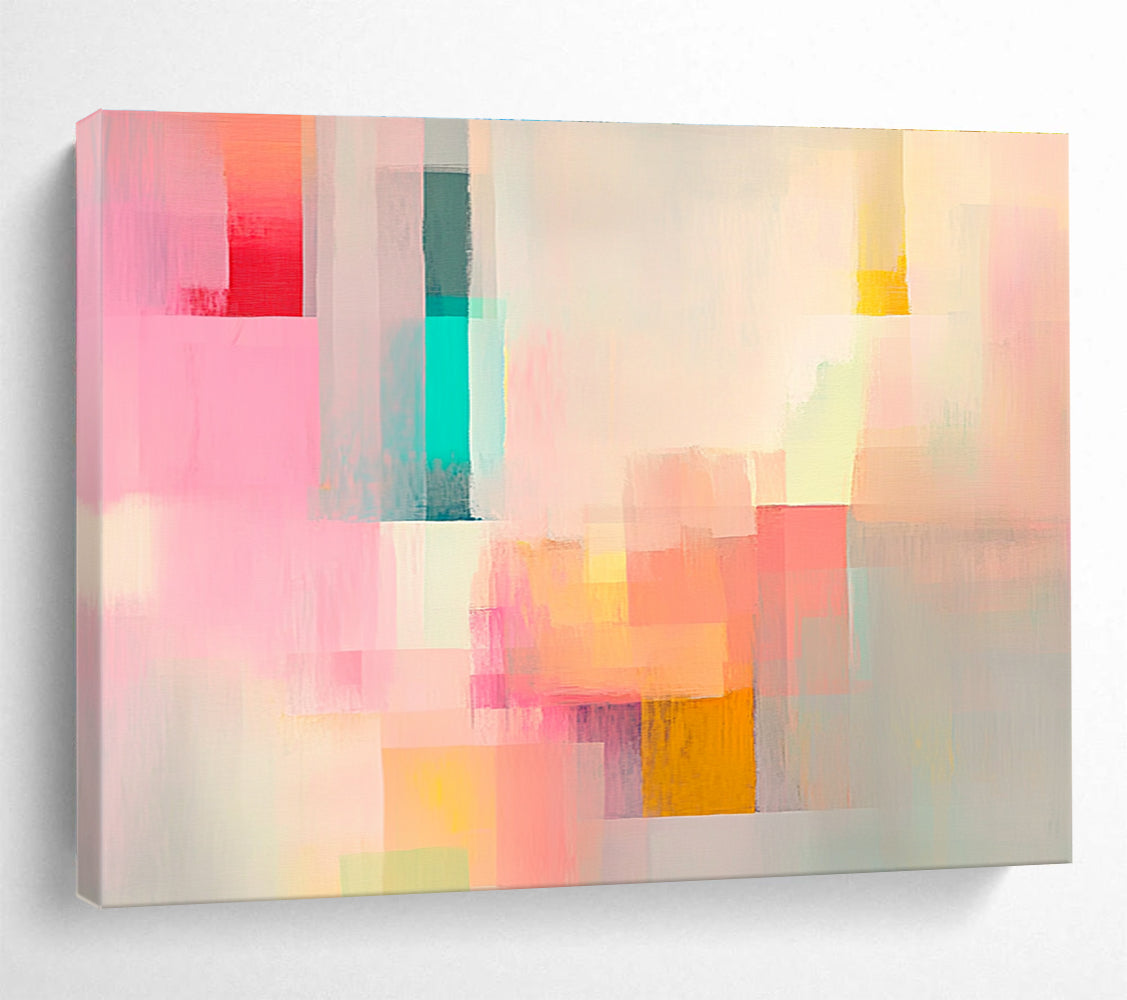 Pastel Color Block Abstract Painting with Soft Hues DYP460