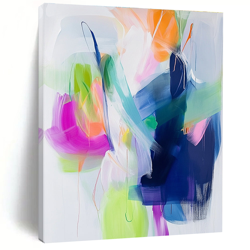 Fluid Color Abstract Painting with Soft and Bold Strokes GER628
