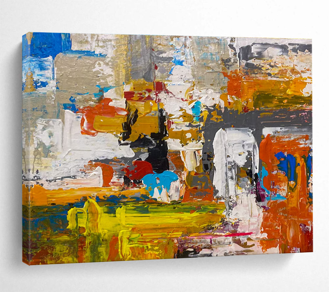 Color Block Abstract Painting with Bold Color Combinations THY335