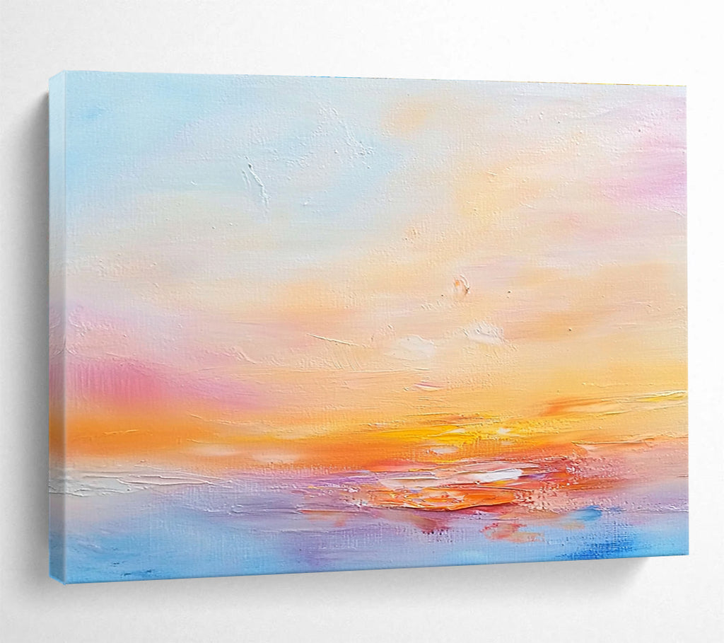 Soft Sunset Abstract Painting with Pastel Hues DYP440