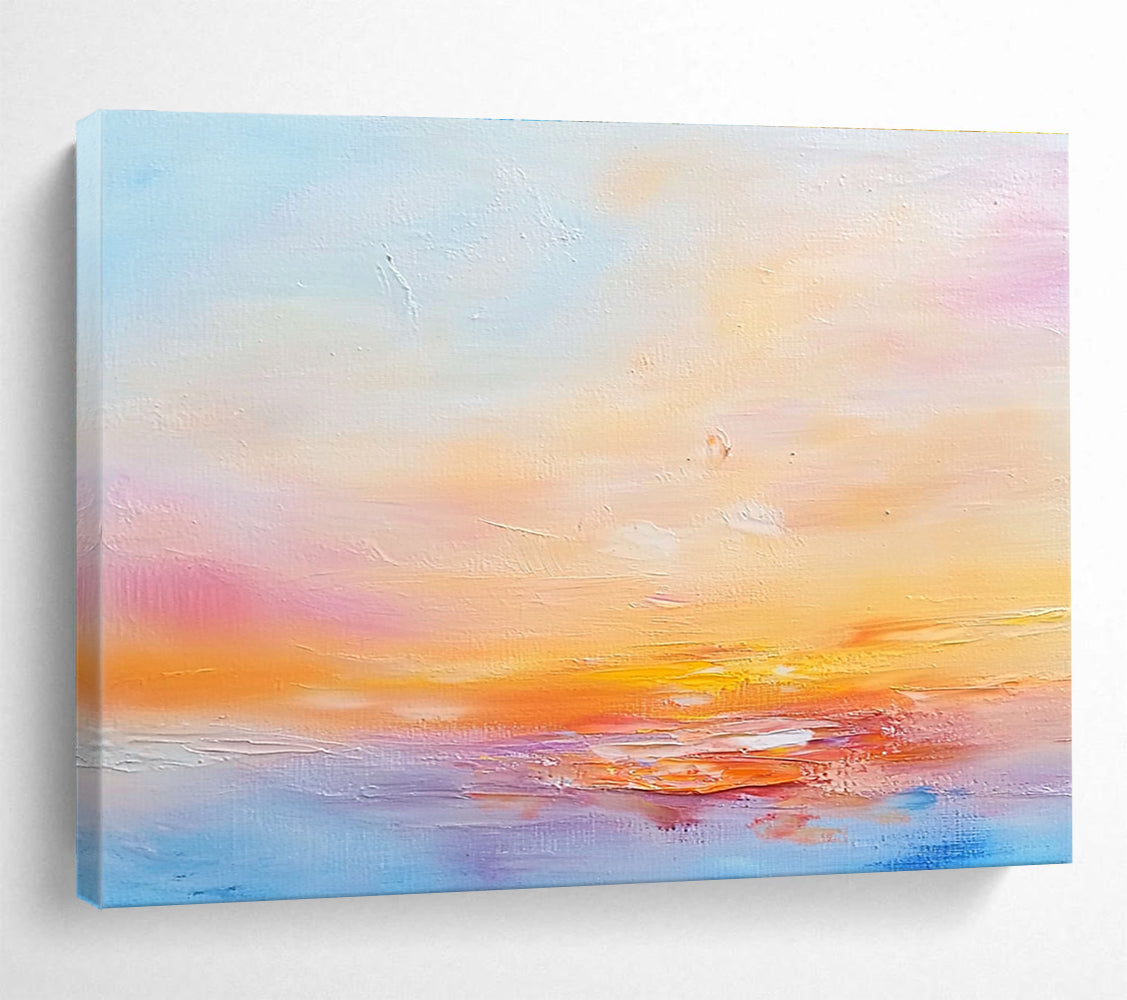 Soft Sunset Abstract Painting with Pastel Hues DYP440