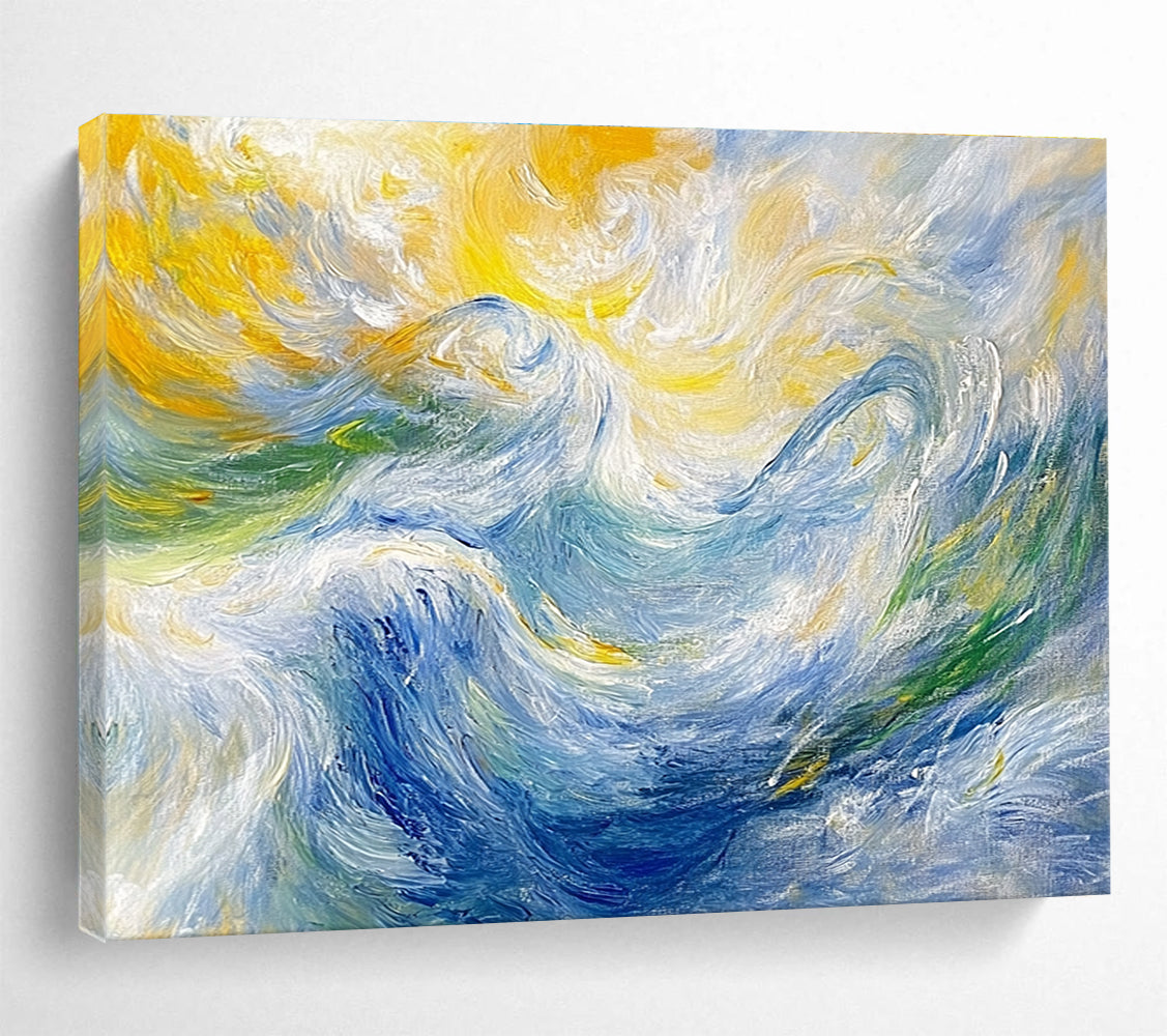 Swirling Wave Abstract - Vibrant Ocean Abstract Painting DYP006