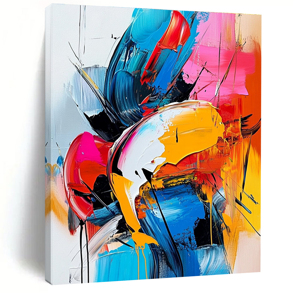 Colorful Dynamic Abstract Painting with Vivid Hues GER596