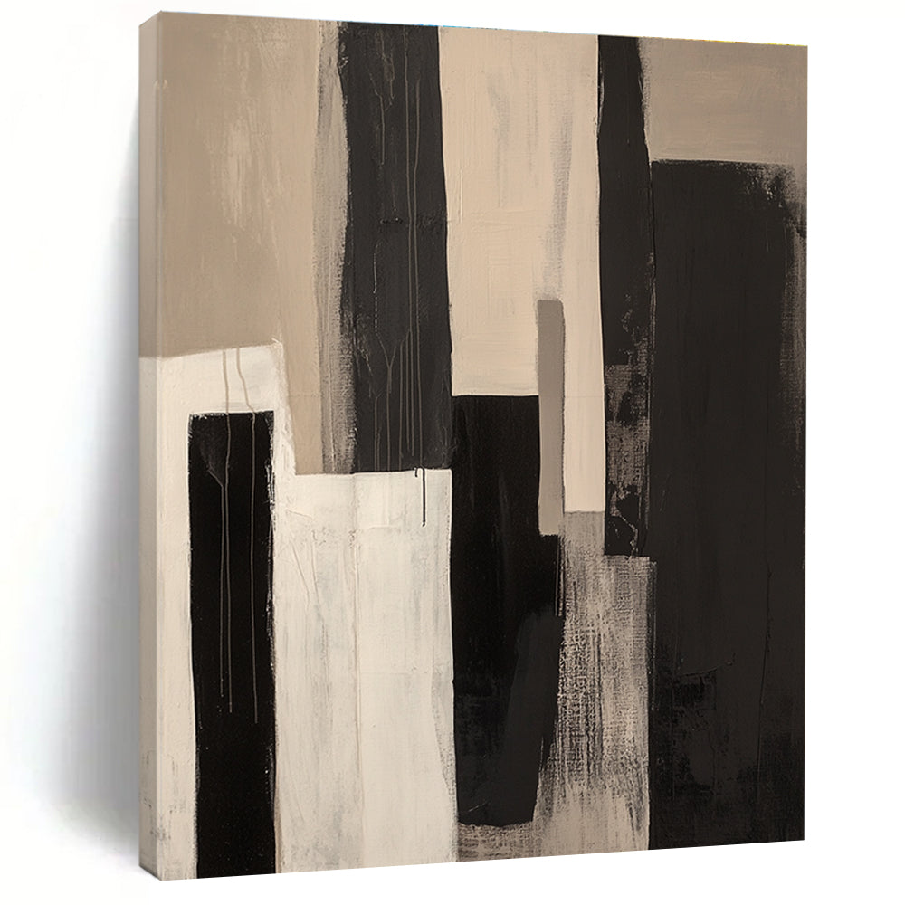 Black and White Urban - Inspired Abstract Painting with Dripping Effects GER228