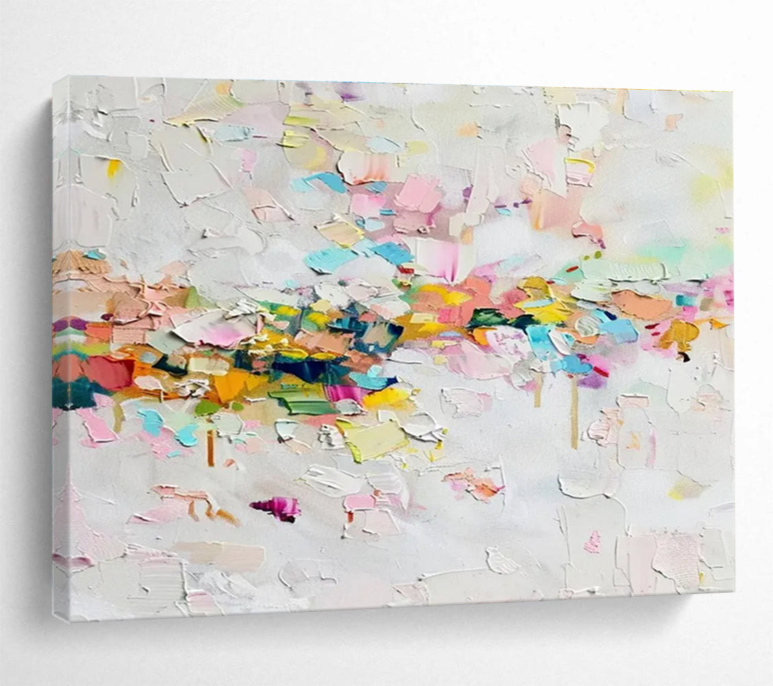 Pastel Toned Colorful Abstract Mosaic Painting THY043