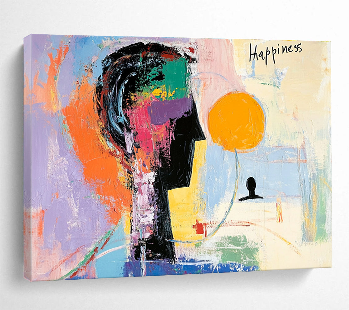 Abstract Happiness Figure Painting with Colorful Palette DYP517