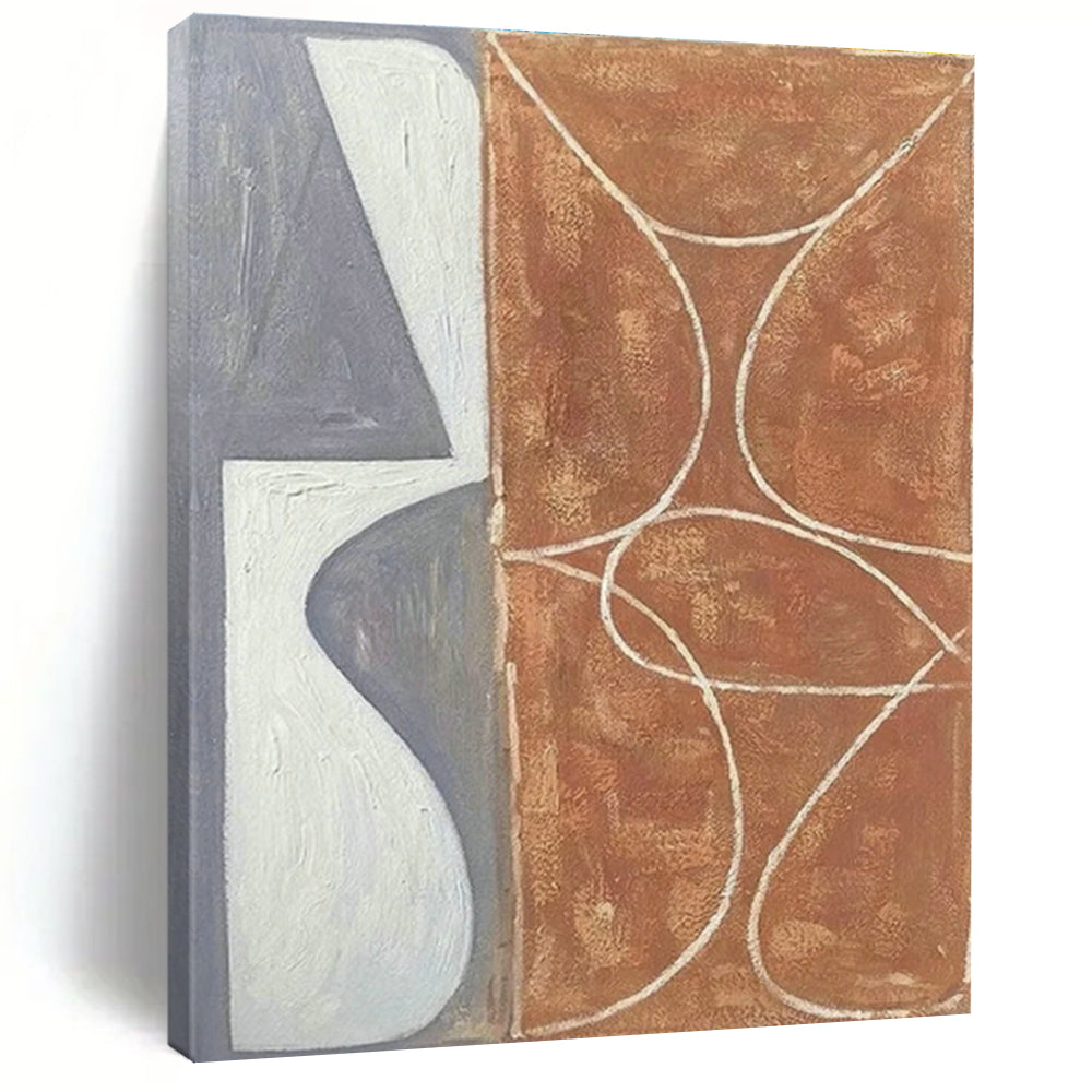 Large Hand - Painted Abstract Artwork for Entryway & Cottage Hallway DLZ1145