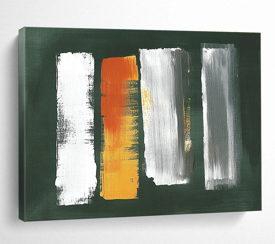 Green Background Color Strokes Abstract Painting DYP087