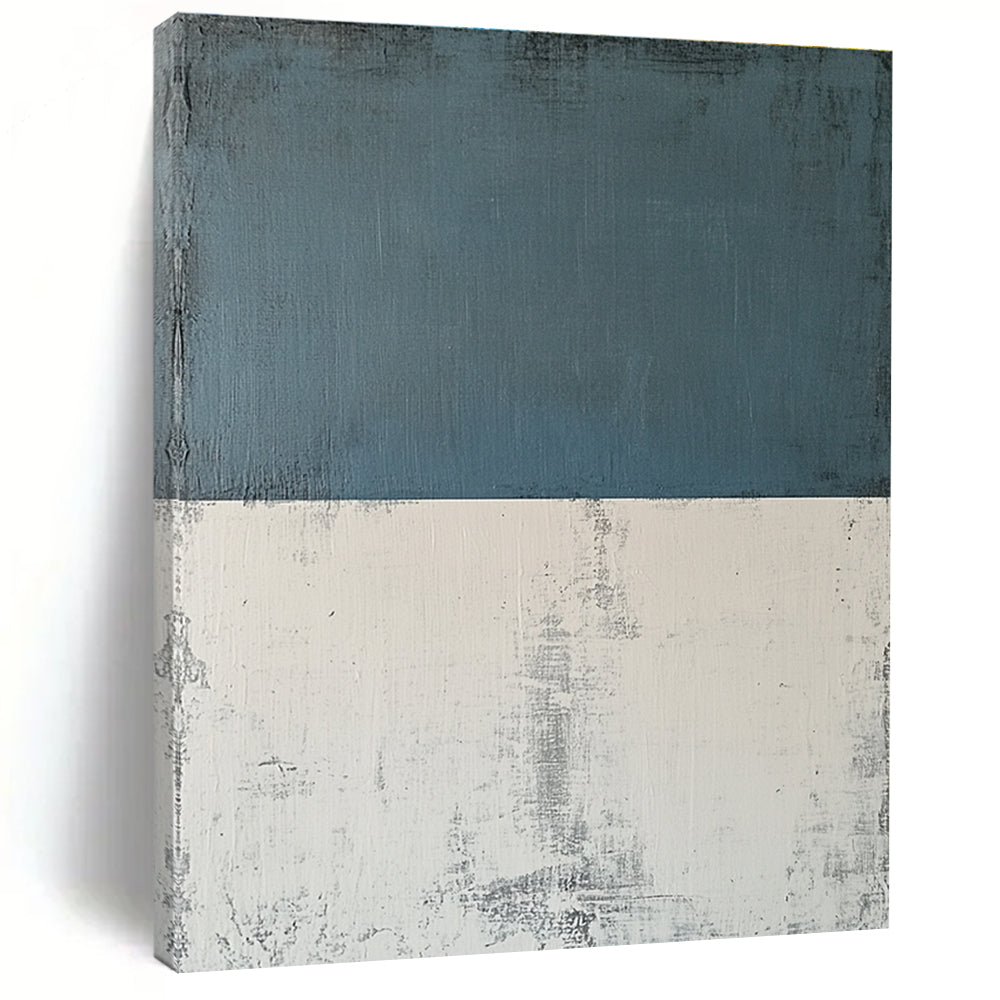 Blue and White Abstract Painting with Textured Layers GER177