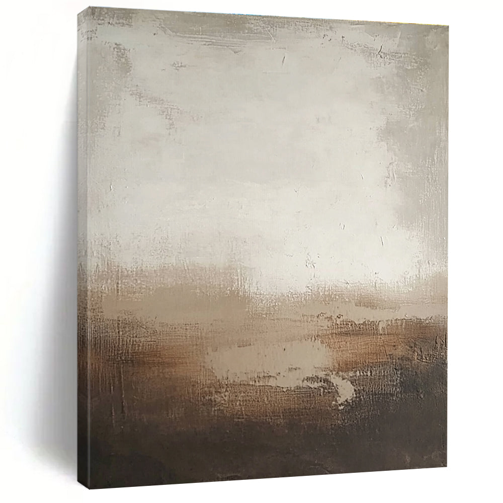 Earth - Toned Textured Abstract Painting with Subtle Layers GER250