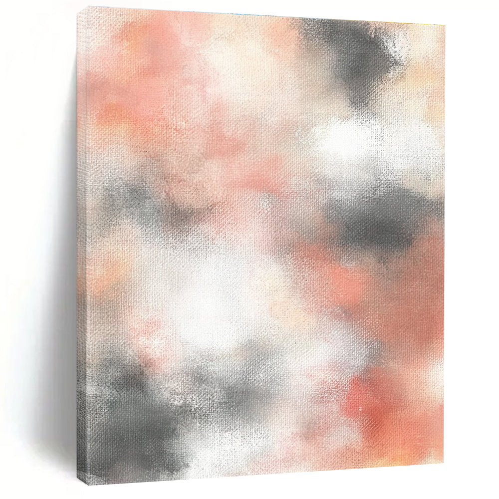 Soft Coral and Gray Blends Abstract Painting GER872