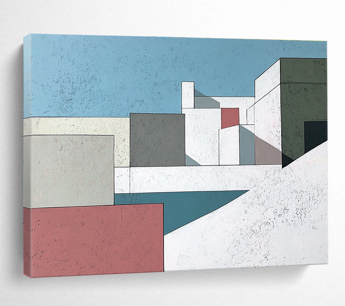 Colorful Geometric Architectural Abstract Painting DYP080