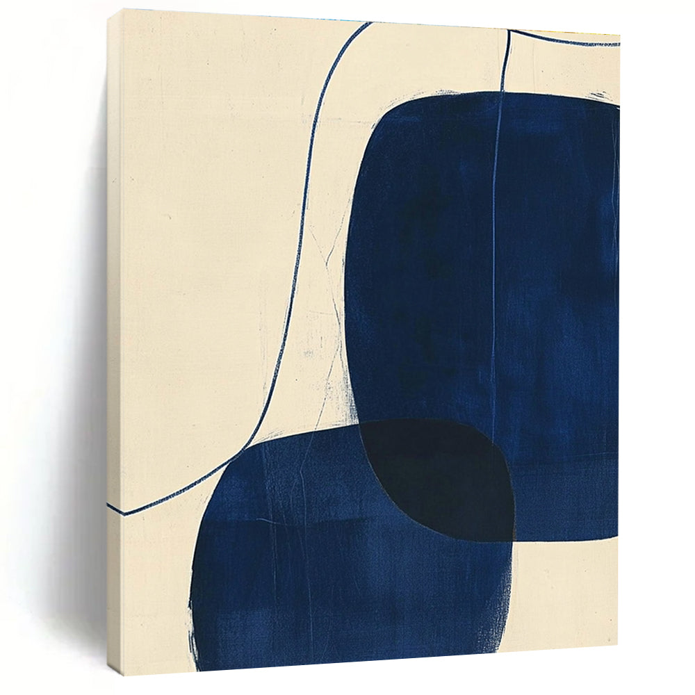 Blue Oval Forms Abstract Painting GER856