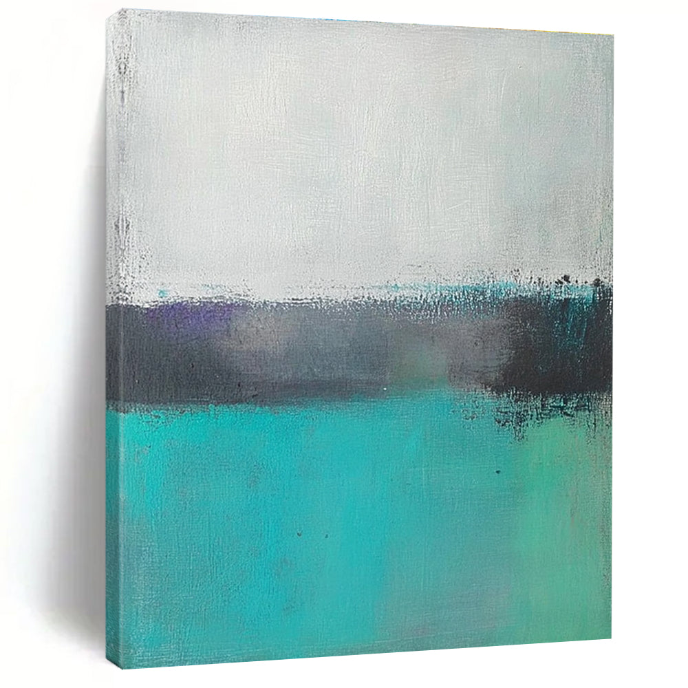 Teal and Purple Abstract Painting with Subtle Color Blends GER654