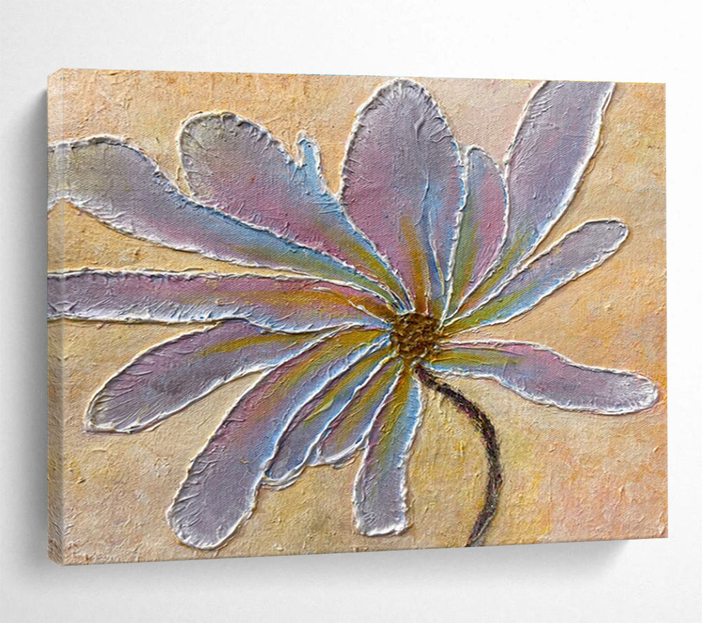 Pastel Flower Abstract Painting with Textured Petals THY346