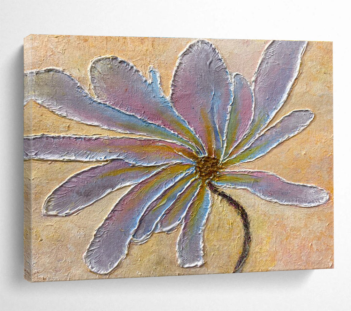 Pastel Flower Abstract Painting with Textured Petals THY346