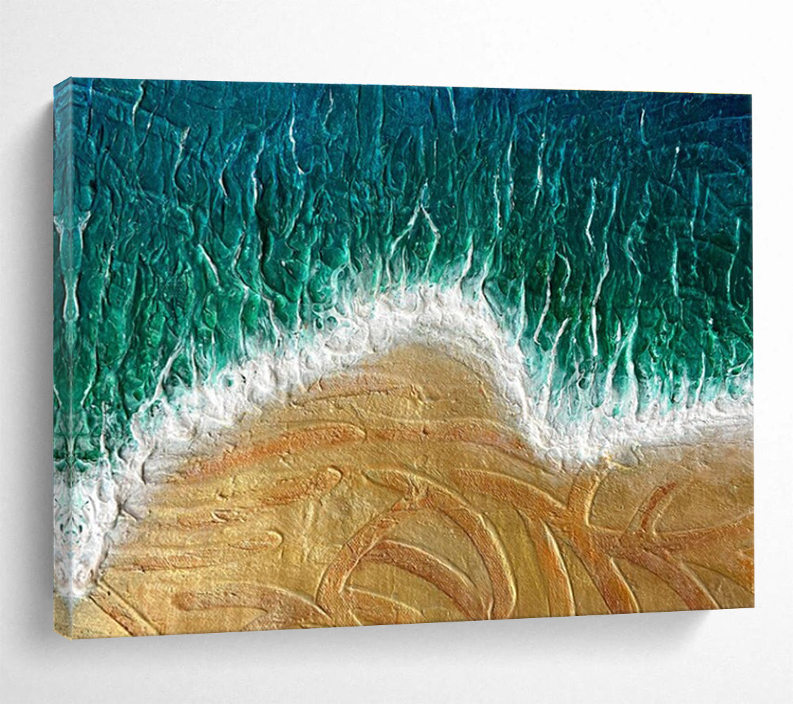 Beach Wave Abstract Painting with Textured Seascapes THY356
