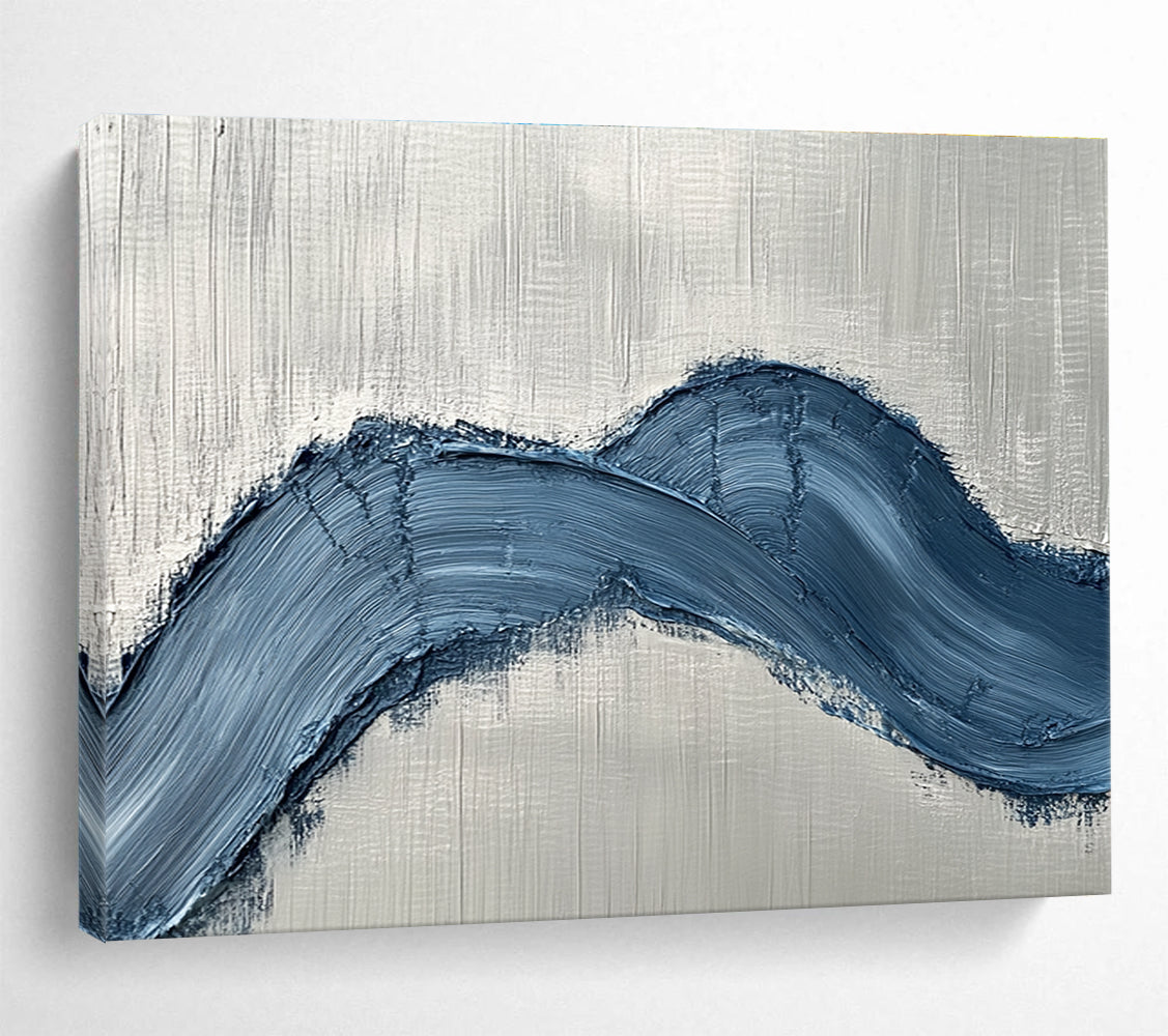 Blue Gray Textured - Curved Impasto Abstract Painting DYP044