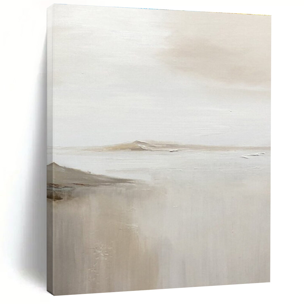 Distant Mountain and Lake Abstract Painting ADGE359