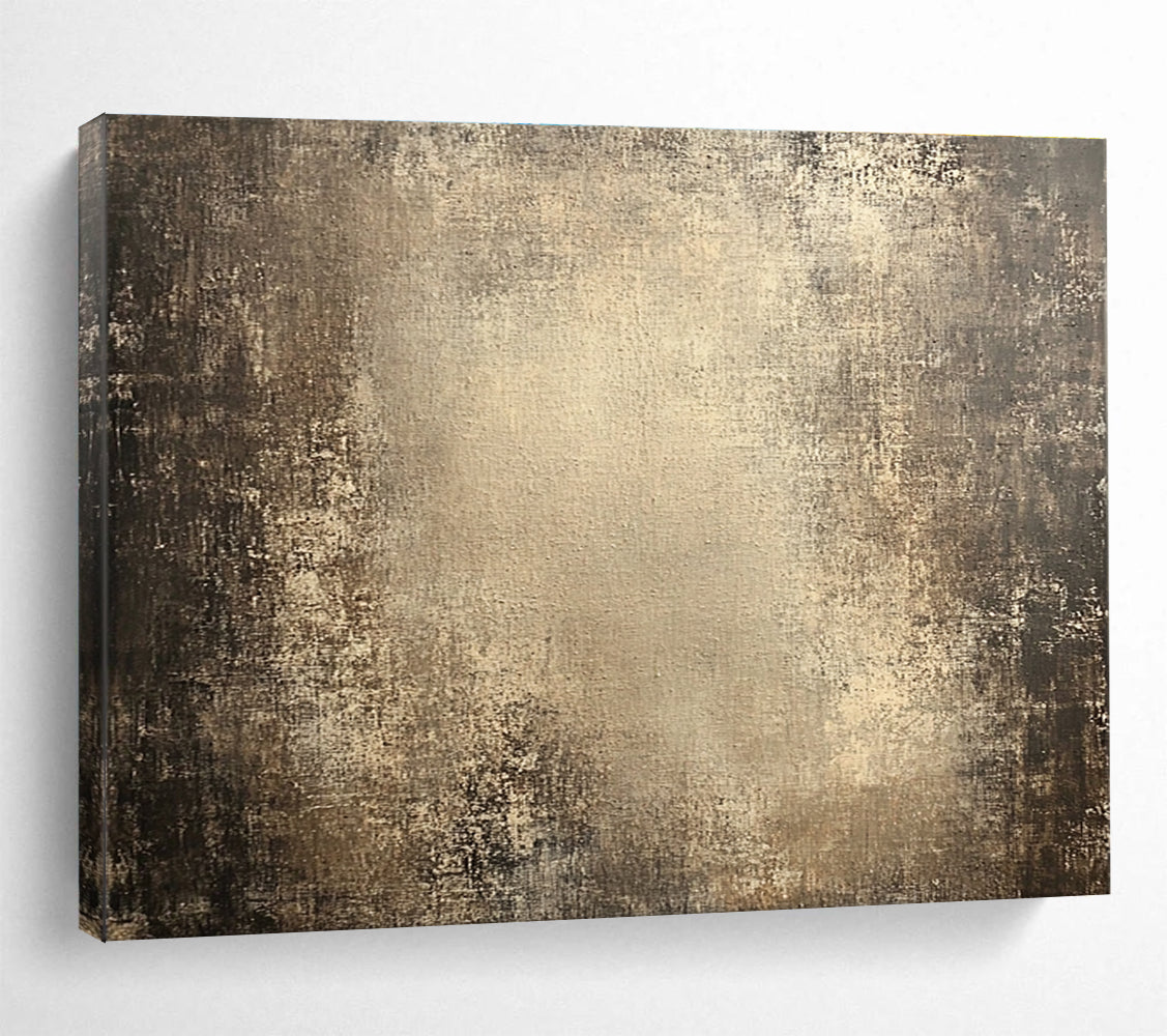 Large abstract canvas with an aged textured surface featuring a dark gradient and spotlight enhancing its weathered, grungy appearance.SC481