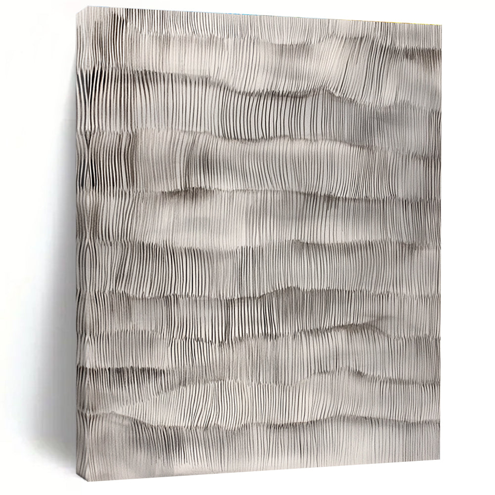 Gray Wavy Line Textures Abstract Painting GER869