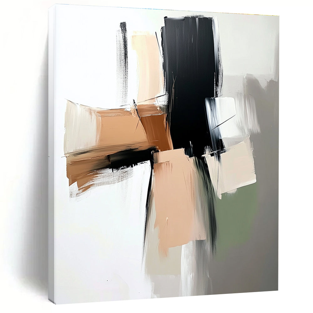 Neutral Tones Abstract Painting with Clean Lines GER756