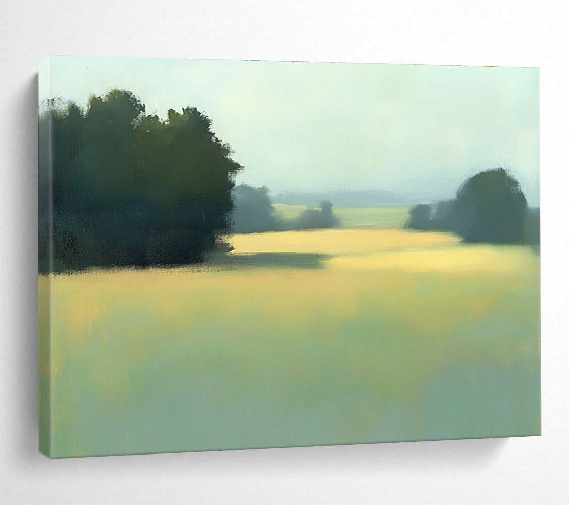Soft Toned Misty Field Landscape Abstract Painting DYP091