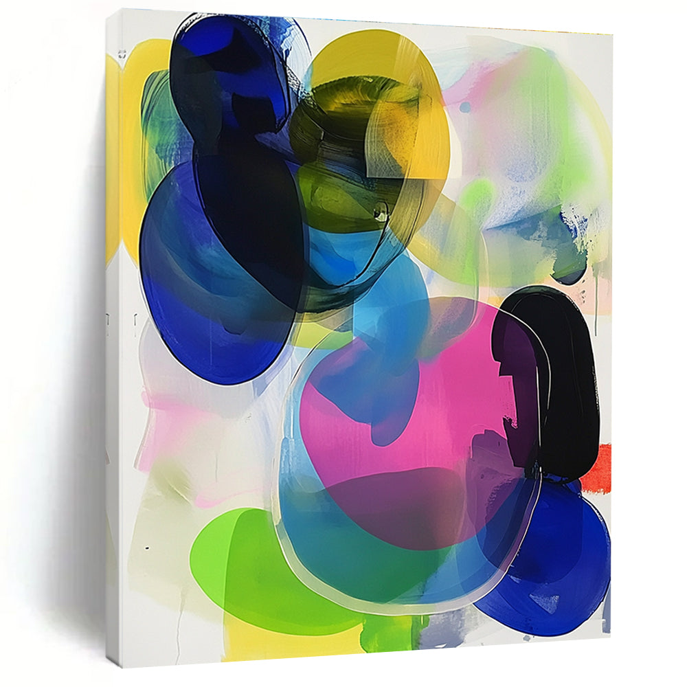 Colorful Overlapping Abstract Painting with Transparent Shapes GER608