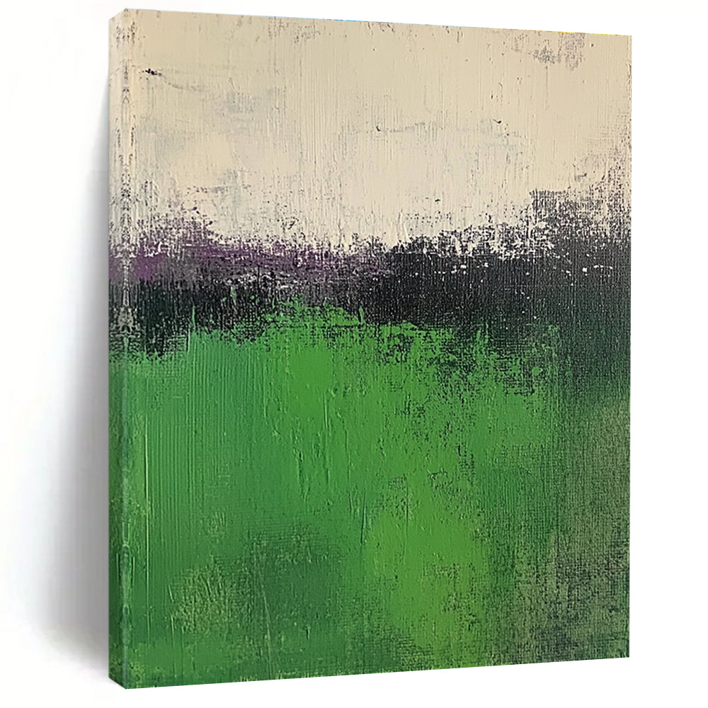 Green and Purple Abstract Painting with Gradient Textures GER568